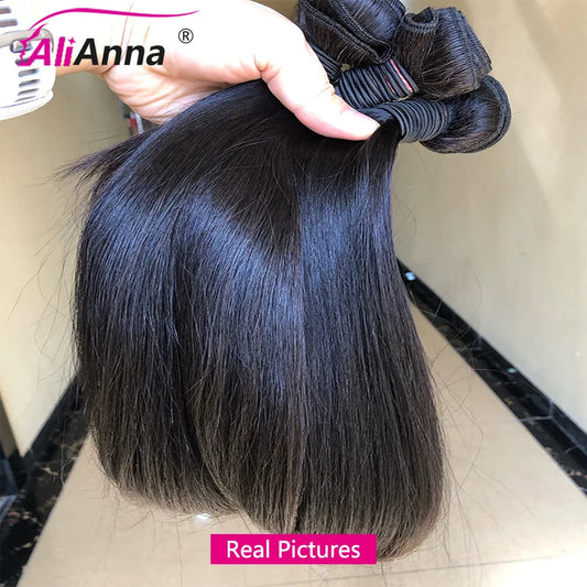 Straight Human Hair Bundles Raw Hair Bundles 100% Human Hair Extensions