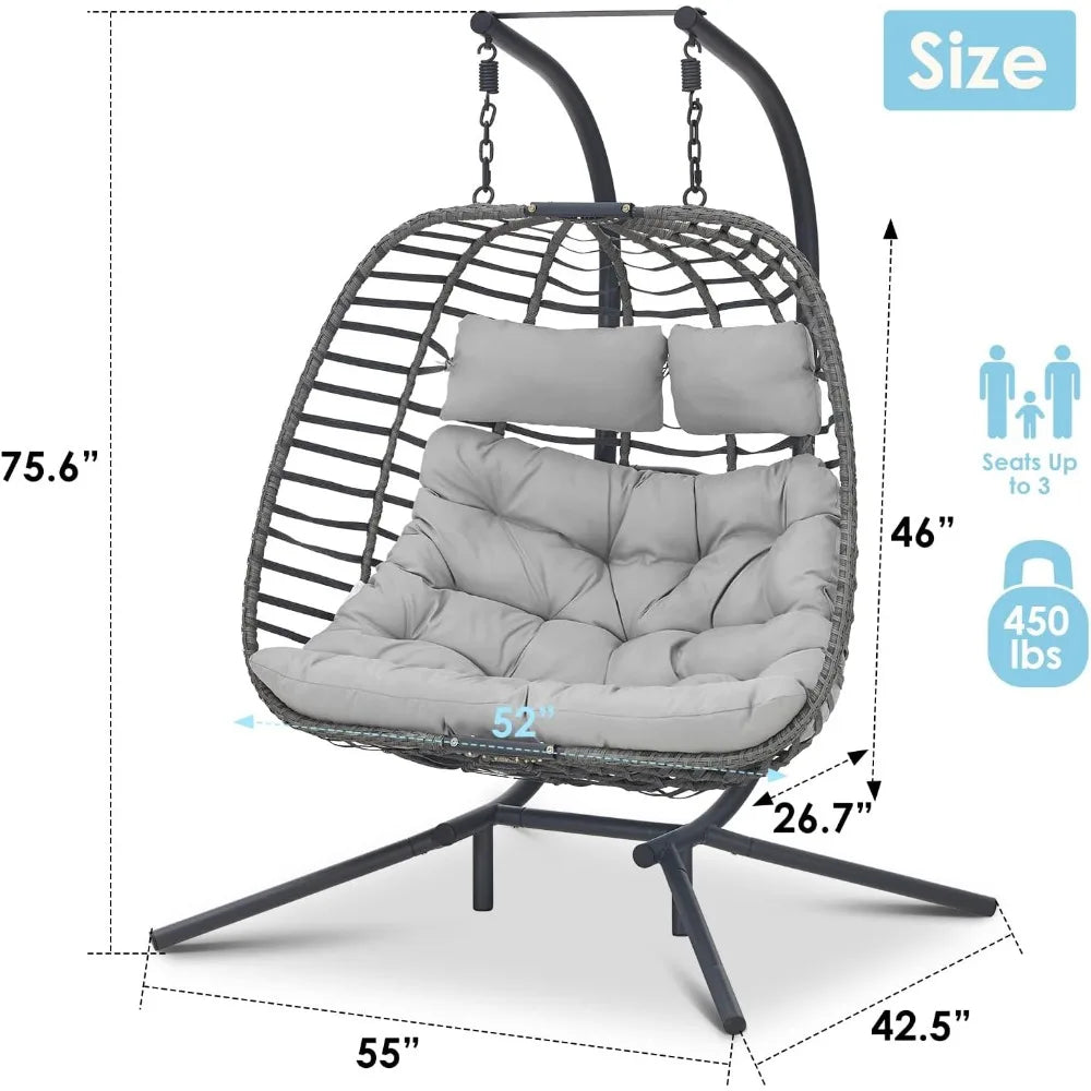 Double Swing Egg Chair indoor outdoor