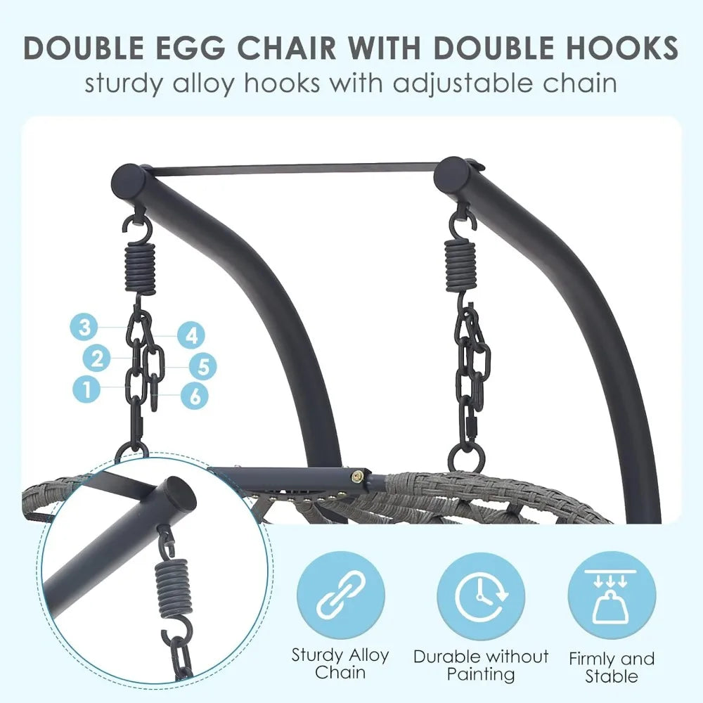 Double Swing Egg Chair indoor outdoor