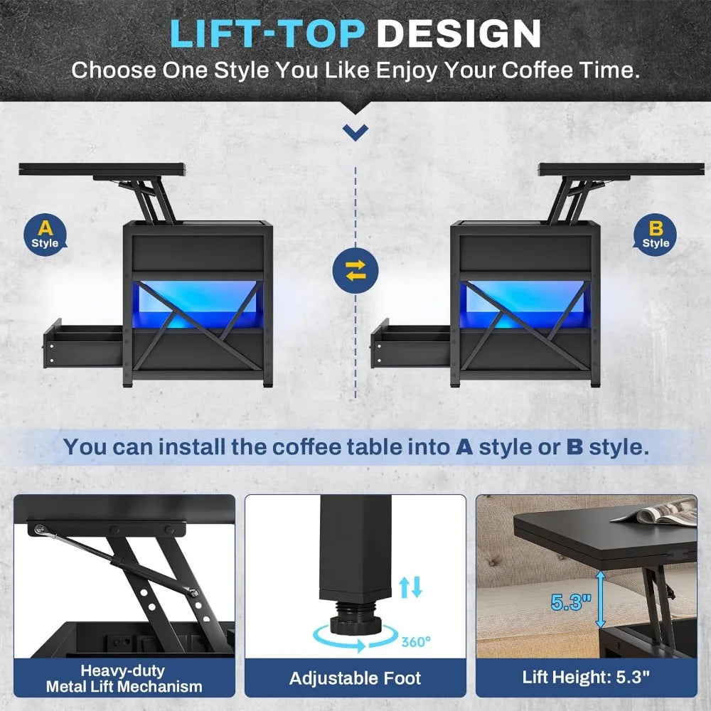 LED 4 in 1 Coffee Table