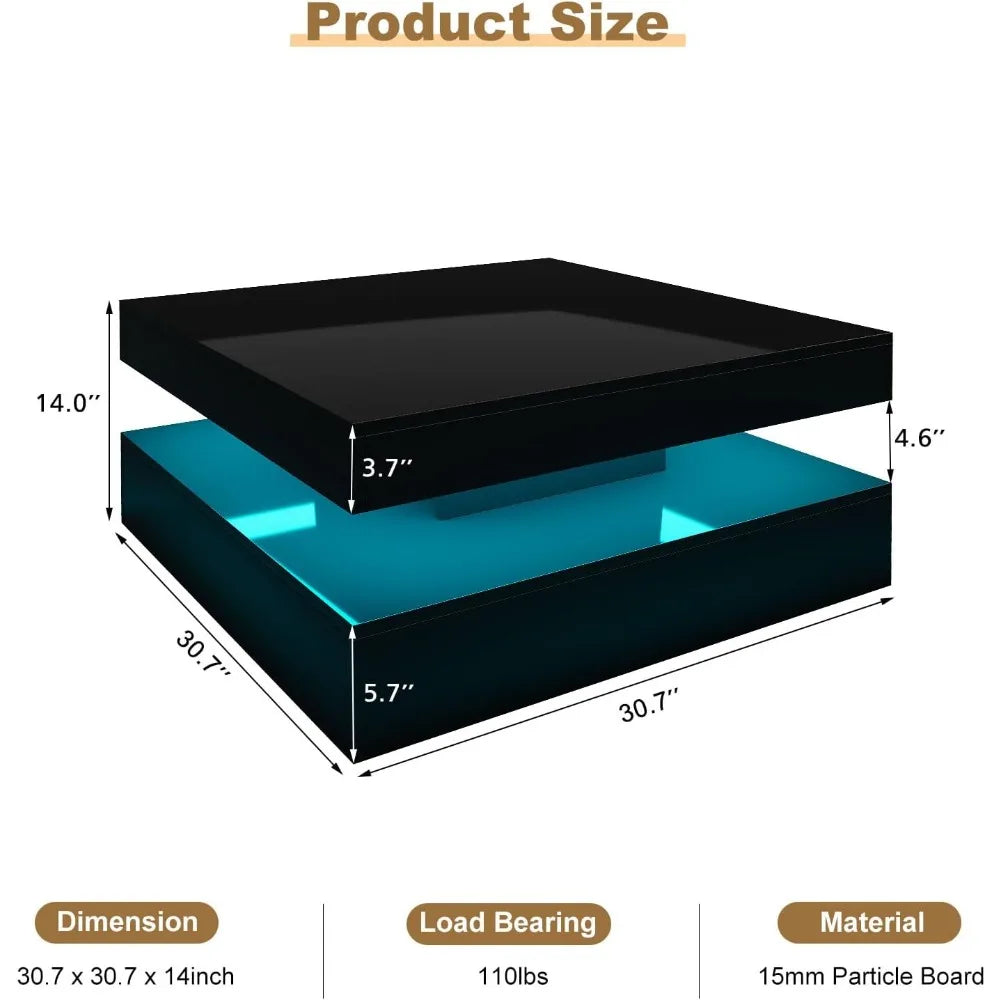 Black LED Coffee Table