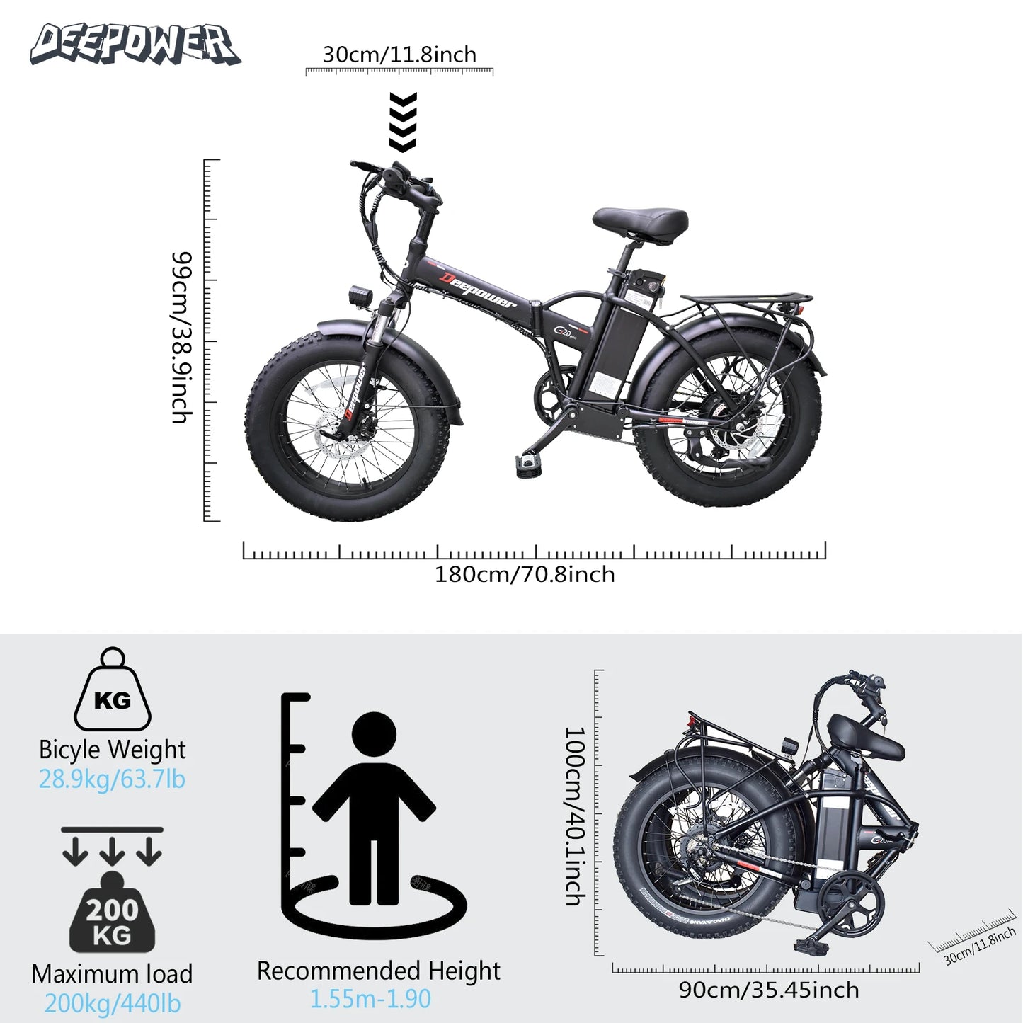 DEEPOWER Folding Electric Bicycle