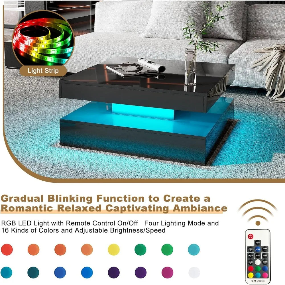 Black LED Coffee Table