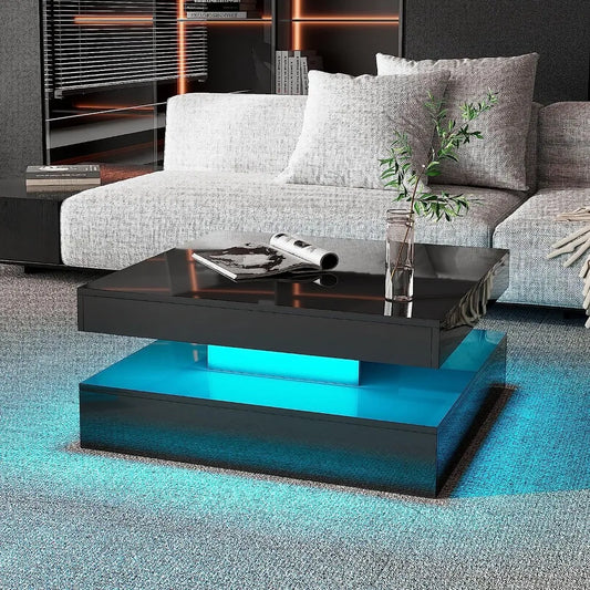 Black LED Coffee Table